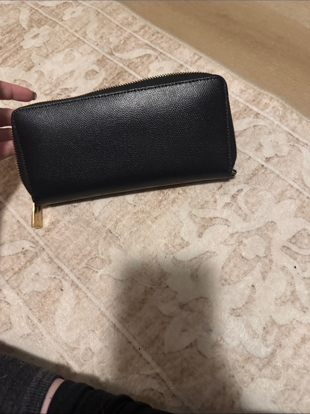 Michael Kors Black Zip-Around Leather Wallet with Gold Hardware - Picture 4 of 4